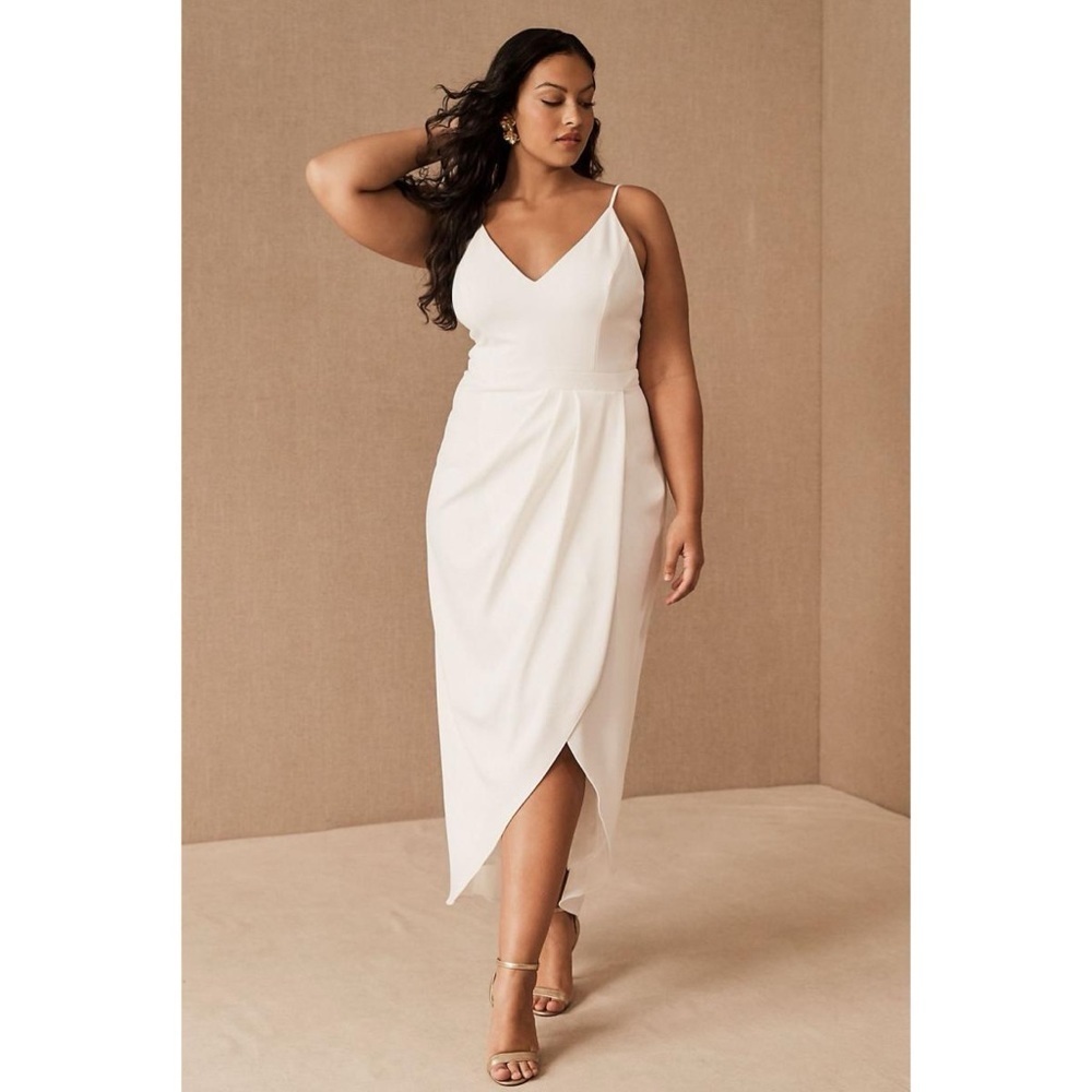 Anthropologie BHLDN Caron Ivory Bridal Midi Dress Size 6 Wedding NWT - Picture 8 of 12